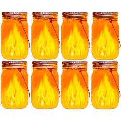 Hanging Solar Mason Jar Lantern Lights,8 Pack Solar Garden Lights for Outdoor Patio Party Garden Wedding Decor Solar Lanterns Light(Mason Jars/Handles Included)