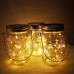 Aikeve Solar Mason Jar Lights,4 Pack 30 Led Starry Fairy String Hanging Jar Lights,Solar Lanterns for Outdoor Patio Party Garden Wedding Christmas Decorations Lights