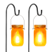 Aikeve Solar Mason Jar Lantern Lights ,4 Pack LED Outdoor Solar Garden Light,Solar Lanterns for Outdoor Patio Party Garden Wedding Christmas Decor Lights(Mason Jars/Handles Included)
